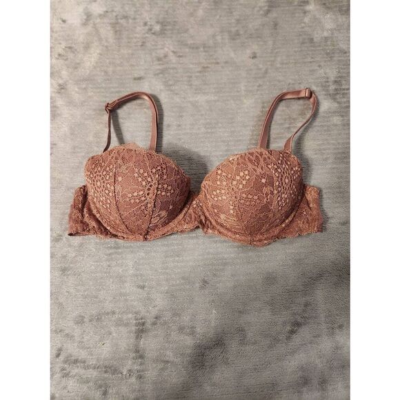 Victoria's Secret PINK Size 32B Push Up Bra Floral Lace - Picture 1 of 3